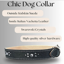 Load image into Gallery viewer, Retro Suede Designer Dog Collar -Faded Black