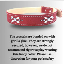 Load image into Gallery viewer, Retro Suede Designer Dog Collar - Retro Red