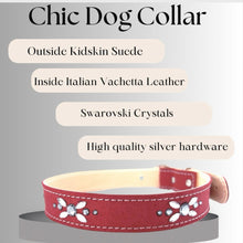 Load image into Gallery viewer, Retro Suede Designer Dog Collar - Retro Red