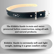 Load image into Gallery viewer, Retro Suede Designer Dog Collar -Faded Black