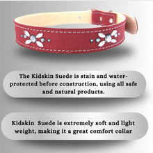 Load image into Gallery viewer, Retro Suede Designer Dog Collar - Retro Red