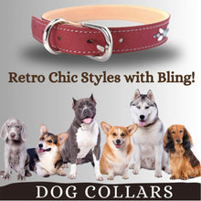 Load image into Gallery viewer, Retro Suede Designer Dog Collar - Retro Red