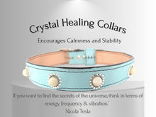 Load image into Gallery viewer, Anxiety & Stress Support - Healing Crystal Collars - Tiffany blue w/ Moonstones AS102