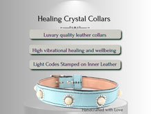 Load image into Gallery viewer, Anxiety & Stress Support - Healing Crystal Collars - Tiffany blue w/ Moonstones AS102