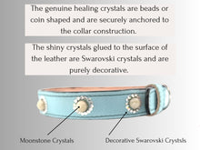 Load image into Gallery viewer, Anxiety & Stress Support - Healing Crystal Collars - Tiffany blue w/ Moonstones AS102
