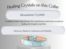Load image into Gallery viewer, Anxiety & Stress Support - Healing Crystal Collars - Tiffany blue w/ Moonstones AS102