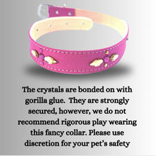Load image into Gallery viewer, Retro Suede Designer Dog Collar - Bright Pink