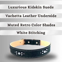 Load image into Gallery viewer, Retro Suede Designer Dog Collar -Faded Black