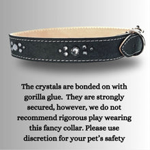Load image into Gallery viewer, Retro Suede Designer Dog Collar -Faded Black