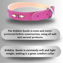 Load image into Gallery viewer, Retro Suede Designer Dog Collar - Bright Pink
