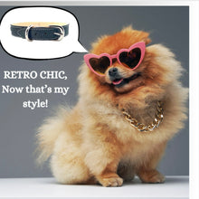 Load image into Gallery viewer, Retro Suede Designer Dog Collar -Faded Black