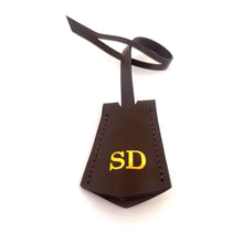 Load image into Gallery viewer, Key bell, Key Clochette, Personalized Custom Accessories, Handmade Leather, Veg Leather, Vachetta, Purse Charm, Keys, Monogram