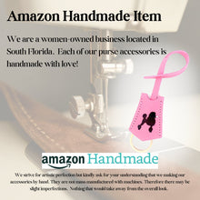 Load image into Gallery viewer, Pink Leather Poodle Key bell, Key Clochette, Accessory, Handmade Leather, Veg Leather, Vachetta, Purse Charm, Keys, Monogram, Key chain