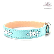 Load image into Gallery viewer, Retro Suede Designer Dog Collar - Tiffany Blue