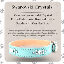 Load image into Gallery viewer, Retro Suede Designer Dog Collar - Tiffany Blue