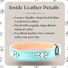Load image into Gallery viewer, Retro Suede Designer Dog Collar - Tiffany Blue