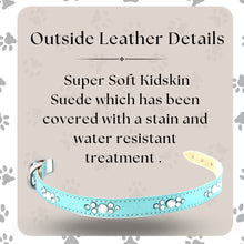 Load image into Gallery viewer, Retro Suede Designer Dog Collar - Tiffany Blue