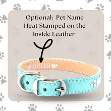 Load image into Gallery viewer, Retro Suede Designer Dog Collar - Tiffany Blue