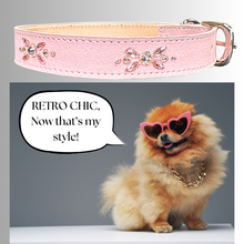 Load image into Gallery viewer, Retro Suede Designer Dog Collar -Light Pink