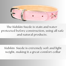 Load image into Gallery viewer, Retro Suede Designer Dog Collar -Light Pink