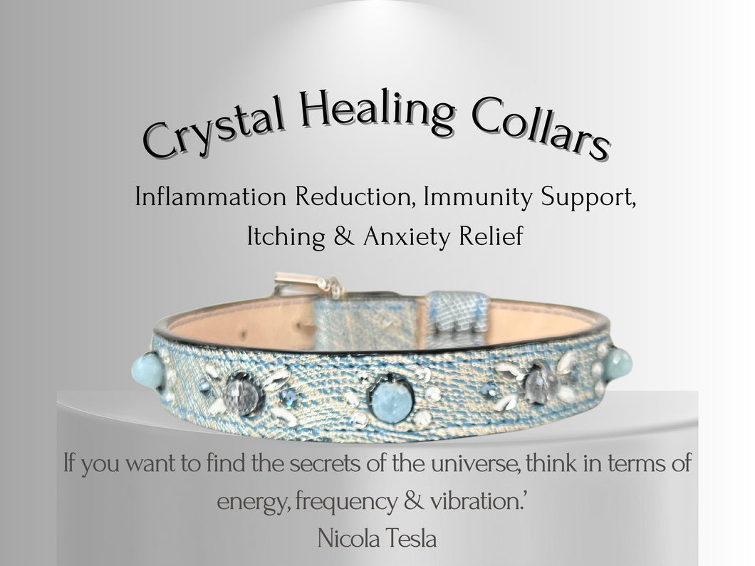 Overall Well-being - Crystal Healing Collar - Denim Swirl OW101