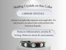 Load image into Gallery viewer, Skin &amp; Allergy Support - Healing Crystal Collar - Black Vachetta W/ Larimar SA102