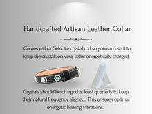 Load image into Gallery viewer, Skin &amp; Allergy Support - Healing Crystal Collar - Black Vachetta W/ Larimar SA102