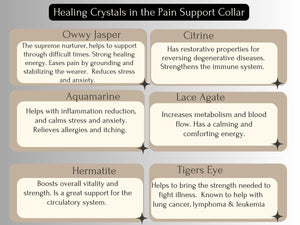 Arthritis & Pain Support - Healing Crystal Collar - Brown Vachetta w/ White Stitching PA102