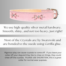 Load image into Gallery viewer, Retro Suede Designer Dog Collar -Light Pink