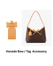 Load image into Gallery viewer, Vachetta Leather Bow Tag Accessory