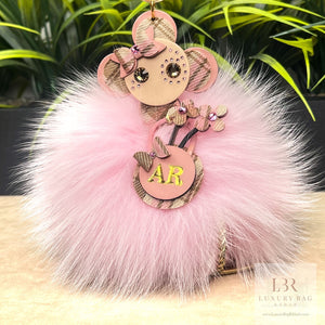 Pom Pom  PINK Handmade Custom Personalized Charmn