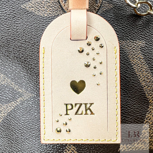 Leather Luggage Tag, Personalized Custom Initials heat stamp, Veg leather, Vachetta Handmade, Accessories, Gift for her, handmade keychain,